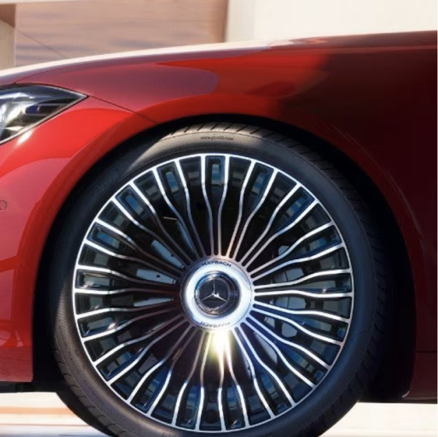 Close-up of a Mercedes-Maybach wheel